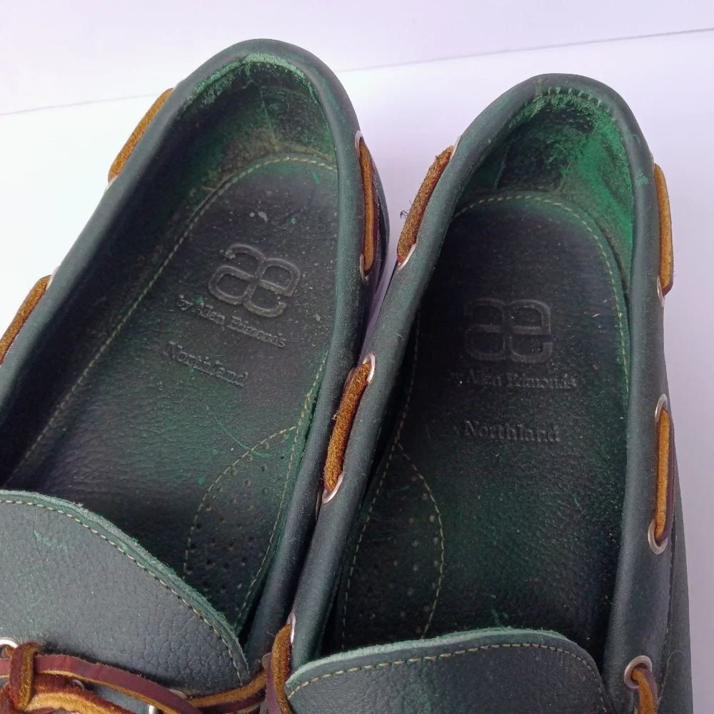 Allen Edmonds Green Northland Classic Green Leather Boat Shoes